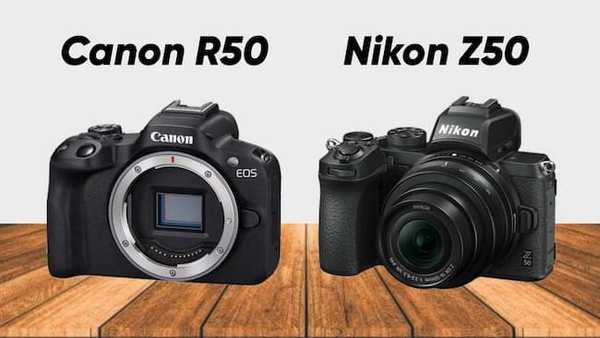 Canon R50 và Nikon Z50 đều sử dụng cảm biến APS-C với độ phân giải khác nhau.