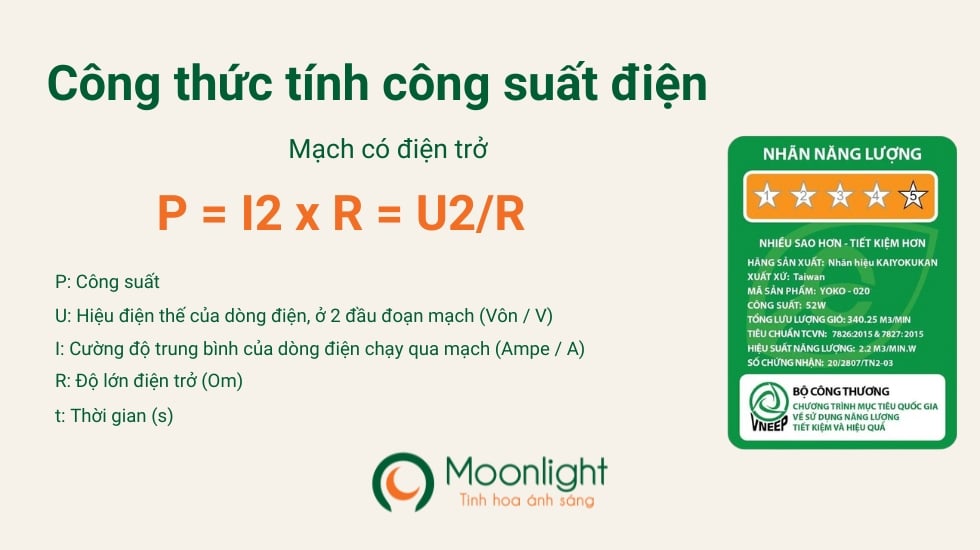công thức tính công suất mạch có điện trở - moonlight.vn