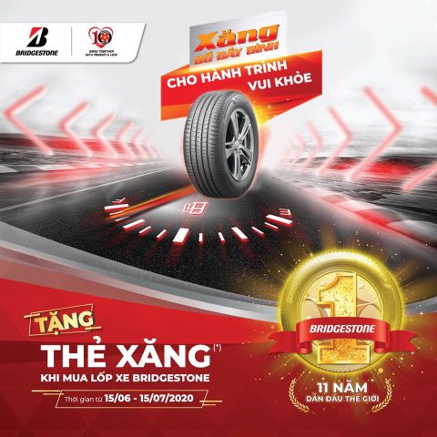 Mua lốp Bridgestone tặng ngay thẻ xăng trị giá 400.000