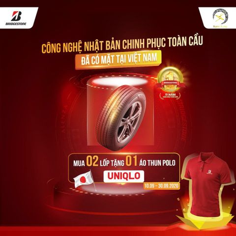 Mua lốp Bridgestone tặng áo UNIQLO
