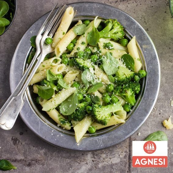 Nui ống Penne Rigate Agnesi 1kg, dùng lúa mì durum cao cấp giữ sốt, không gãy và dính