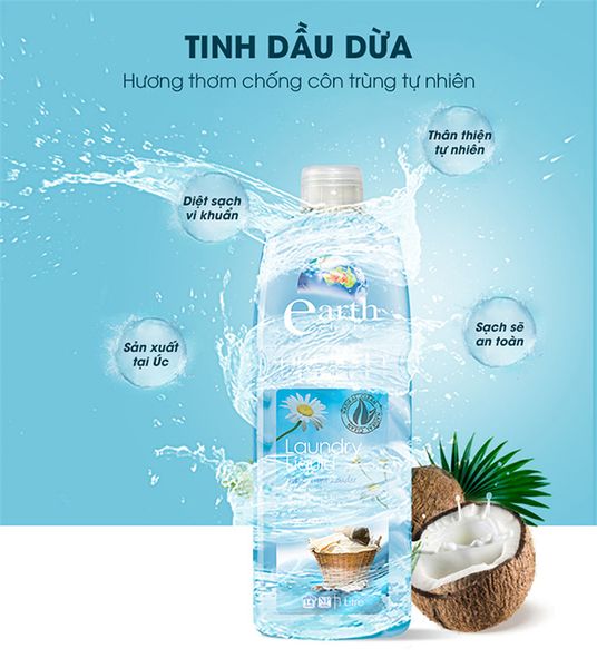 Nước giặt cao cấp Earth Choice gốc thực vật 1L