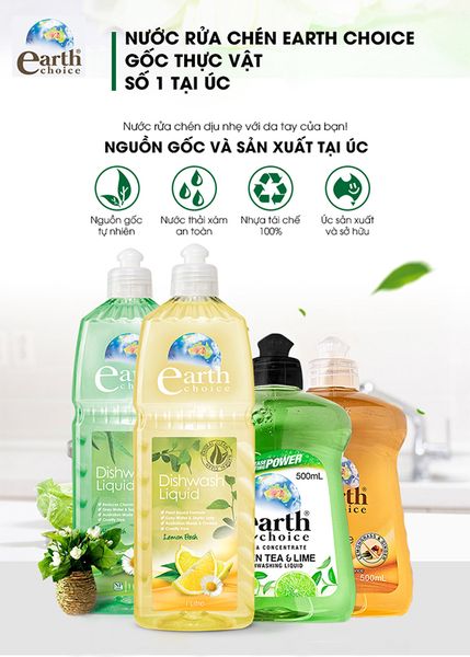 Nước rửa chén từ thực vật Earth Choice