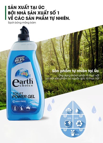 Nước tẩy rửa Toilet gốc thực vật Earth Choice Aqua Fresh 750ml