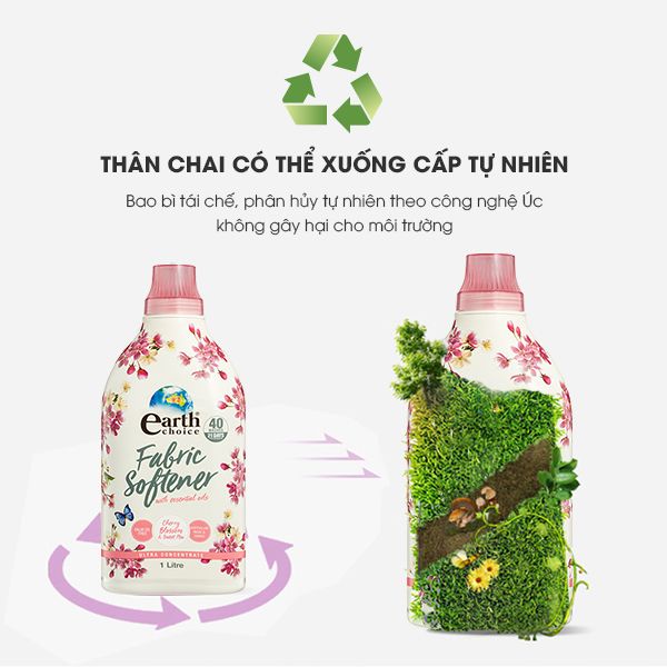  bao bì tái chế earth choice nước xả vải đậm đặc 