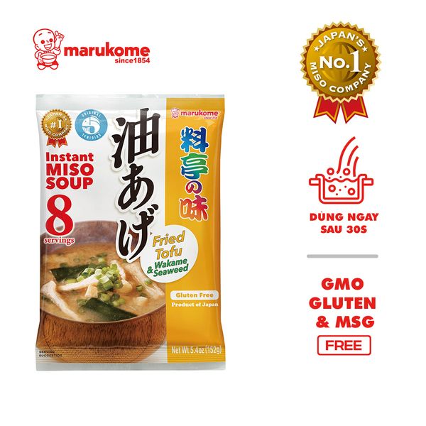 Gói soup miso rong biển đậu hũ chiên ăn liền Marukome 152g