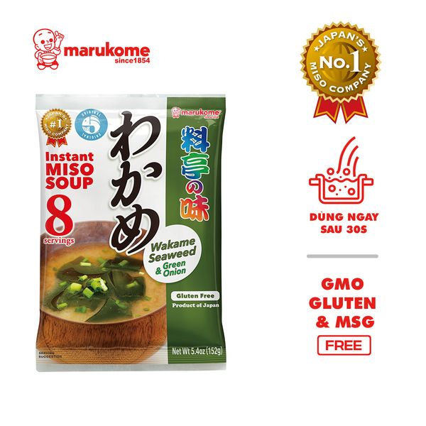 Gói soup miso rong biển Wakame ăn liền Marukome 152g