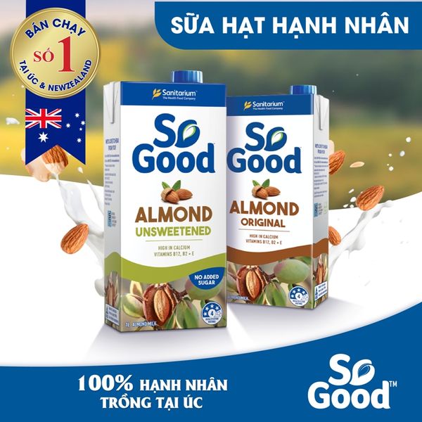 Sữa hạt hạnh nhân Sogood bán chạy tại Úc và Newzealand