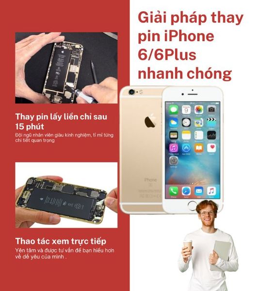 Thay pin iPhone 6 Plus chính hãng pisen, giá ưu đãi siêu rẻ