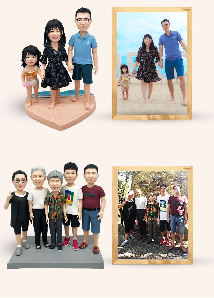 Làm tượng 3D chibi đất sét nung theo ảnh chụp chân dung cá nhân