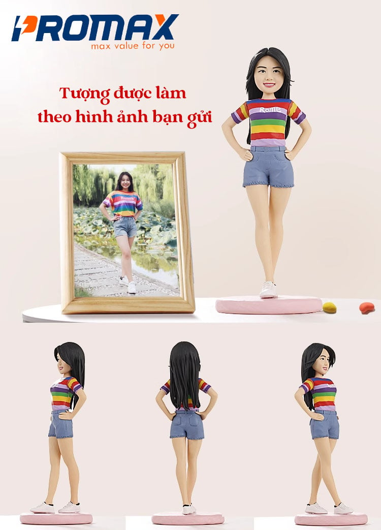 Làm tượng 3D chibi đất sét nung theo ảnh chụp chân dung cá nhân