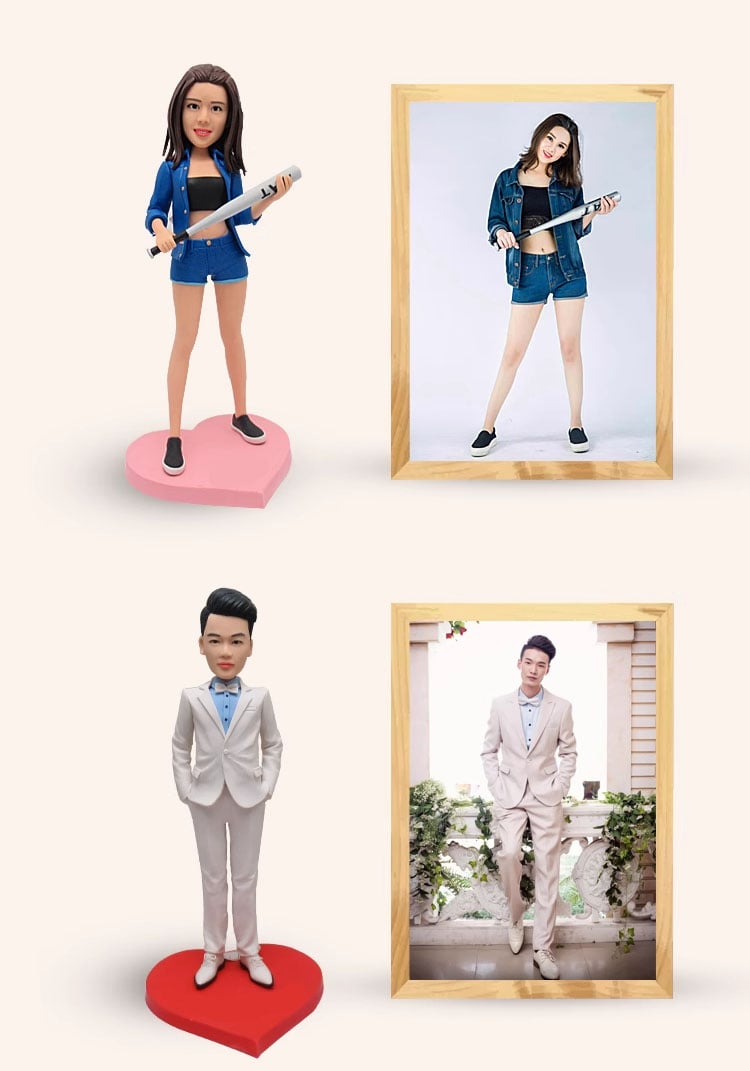 Làm tượng 3D chibi đất sét nung theo ảnh chụp chân dung cá nhân