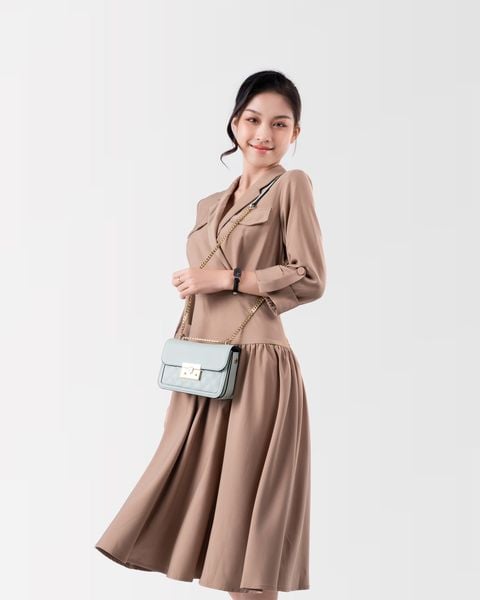 Túi đeo chéo da nữ họa tiết hình thoi thời trang Yuumy Seasand YN147XM Màu xám