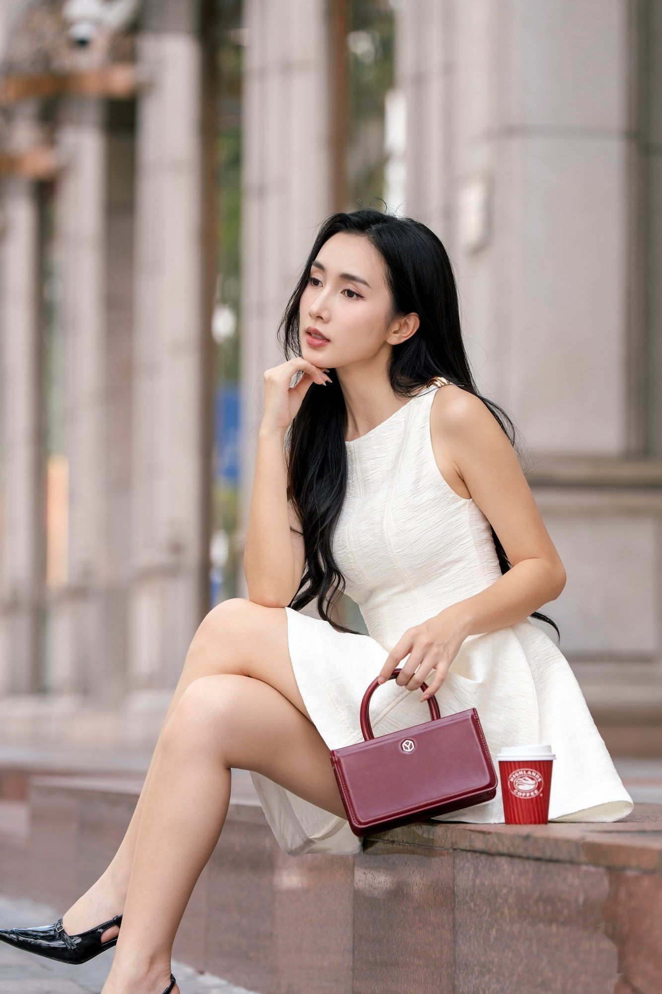 Túi Yuumy (Thời trang nữ phối quai xách size 21 - Túi đeo chéo da Smooth YN288DO) màu đỏ
