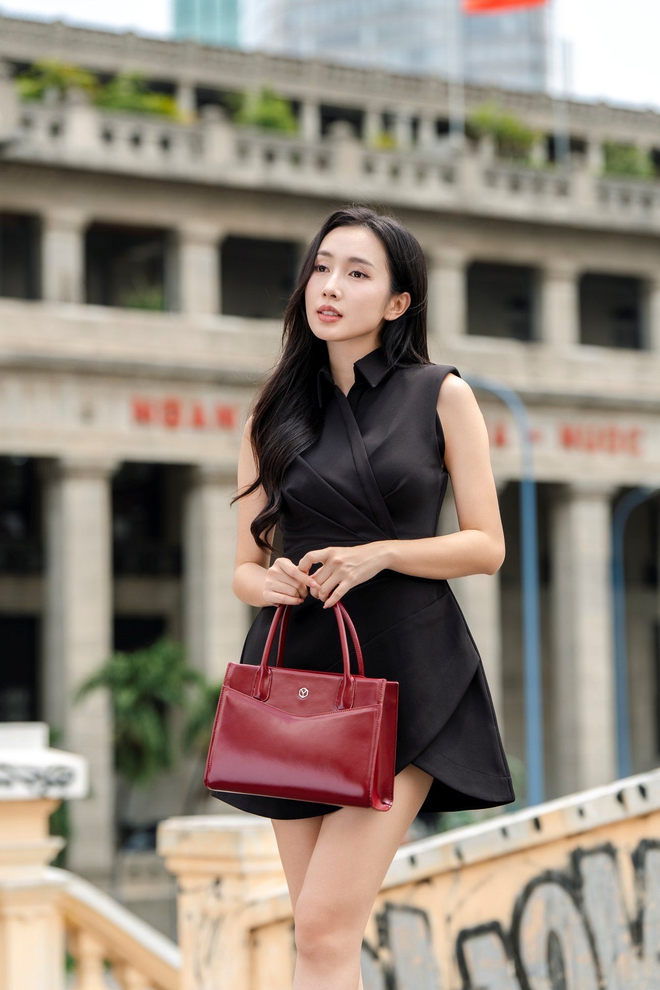 Túi Yuumy (Thời trang nữ công sở cỡ trung vừa A5 - Túi xách da Smooth YTX61K) màu kem