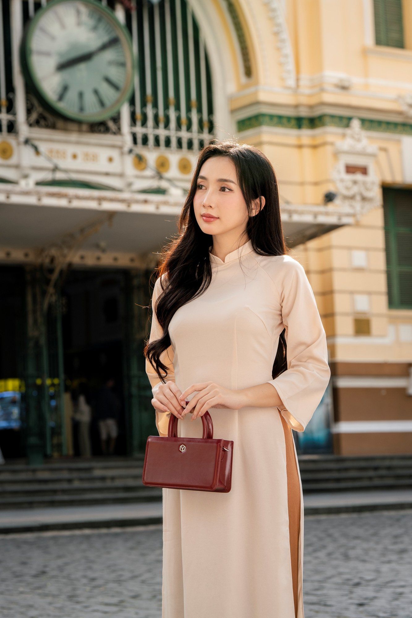 Túi Yuumy (Thời trang nữ phối quai xách size 21 - Túi đeo chéo da Smooth YN288DO) màu đỏ