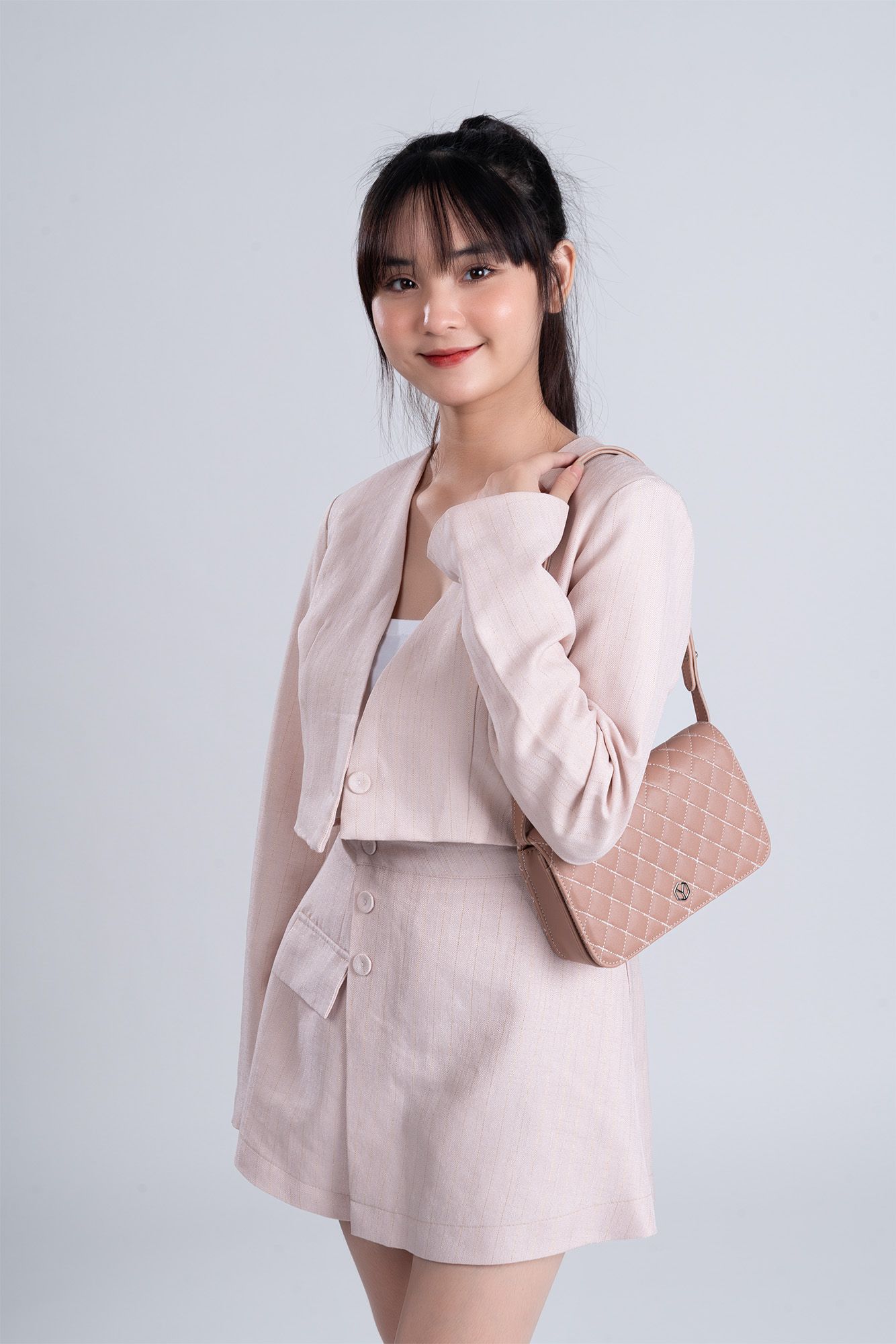 Túi đeo chéo da nữ đeo vai mini basic Yuumy Seasand YN163K Màu kem