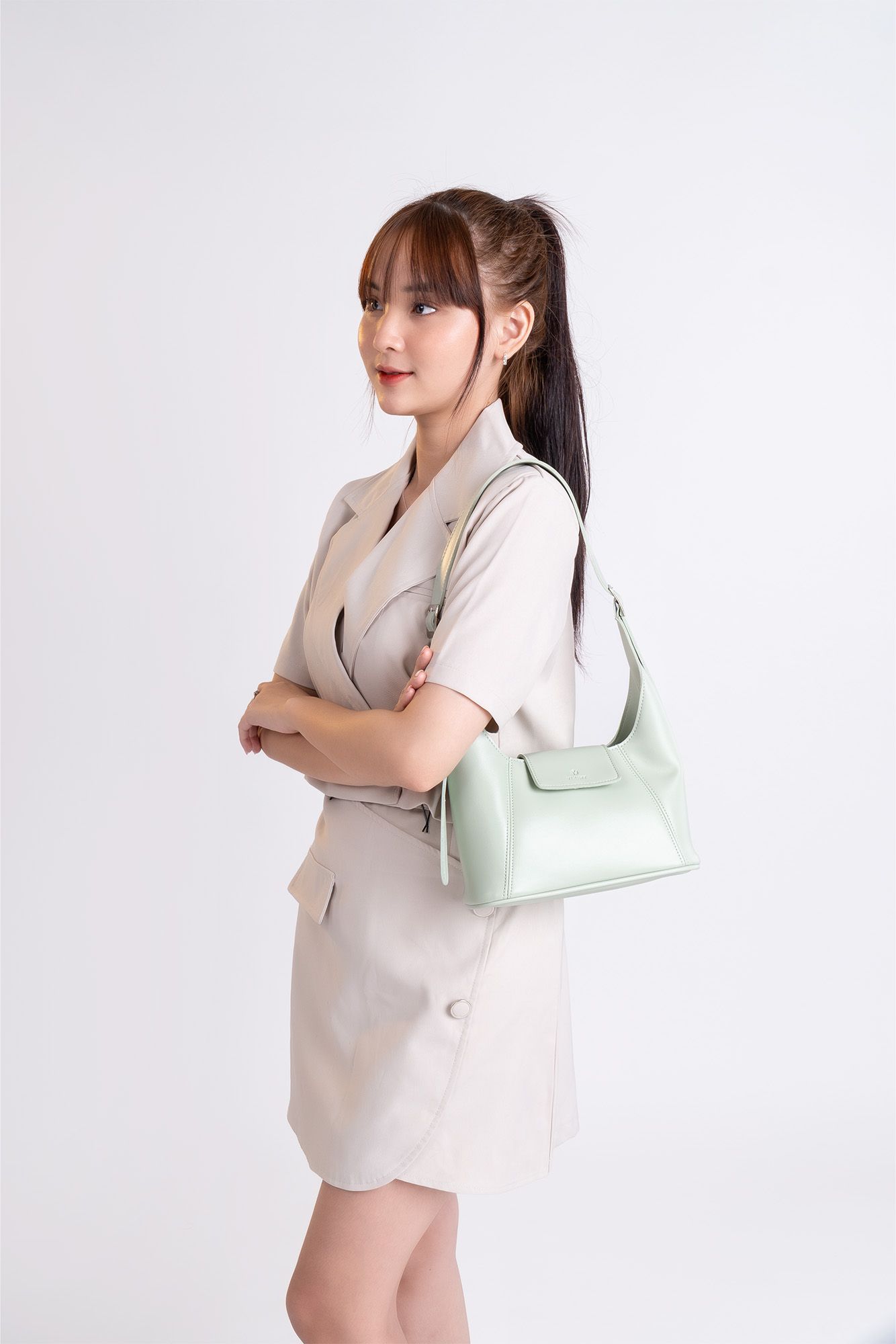 Túi đeo chéo da nữ thời trang Yuumy Seasand YN169XN Màu xanh ngọc