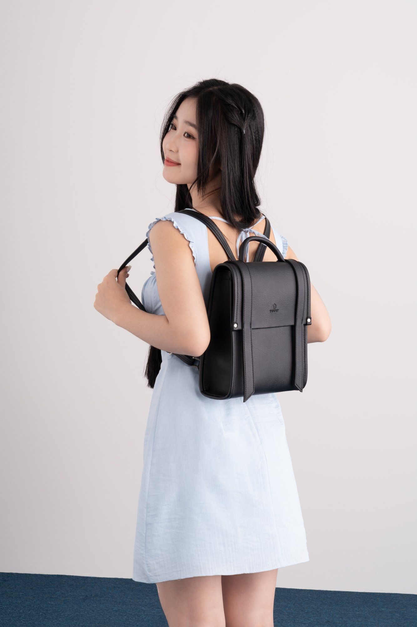 Balo da nữ phối màu thời trang Yuumy Bergen YBA107D màu đen