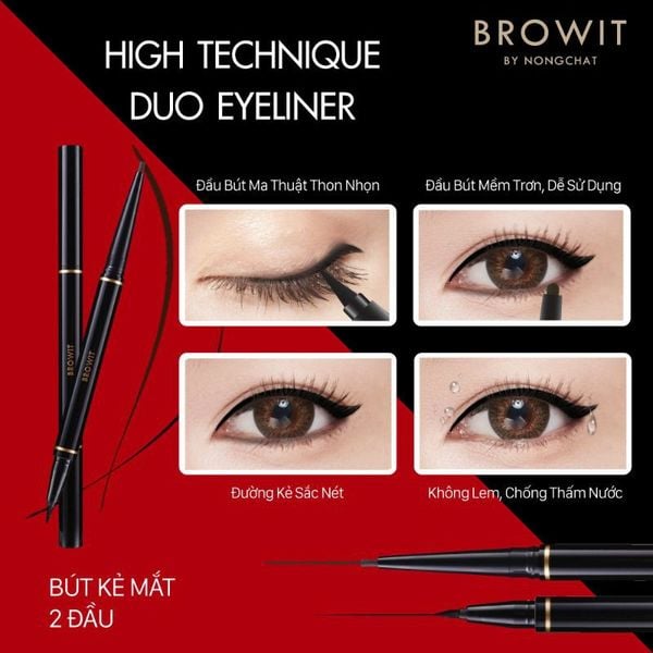 BROWIT HighTechnique Duo Eyeliner: Bạn cần một loại eyeliner chính xác và dễ dàng sử dụng? BROWIT HighTechnique Duo Eyeliner có thể giúp bạn! Dòng sản phẩm này không chỉ giúp bạn tạo ra đường kẻ mịn màng, mà còn cho phép bạn tạo ra những công thức kẻ mắt độc đáo. Hãy xem ảnh để đánh giá sản phẩm này nhé!