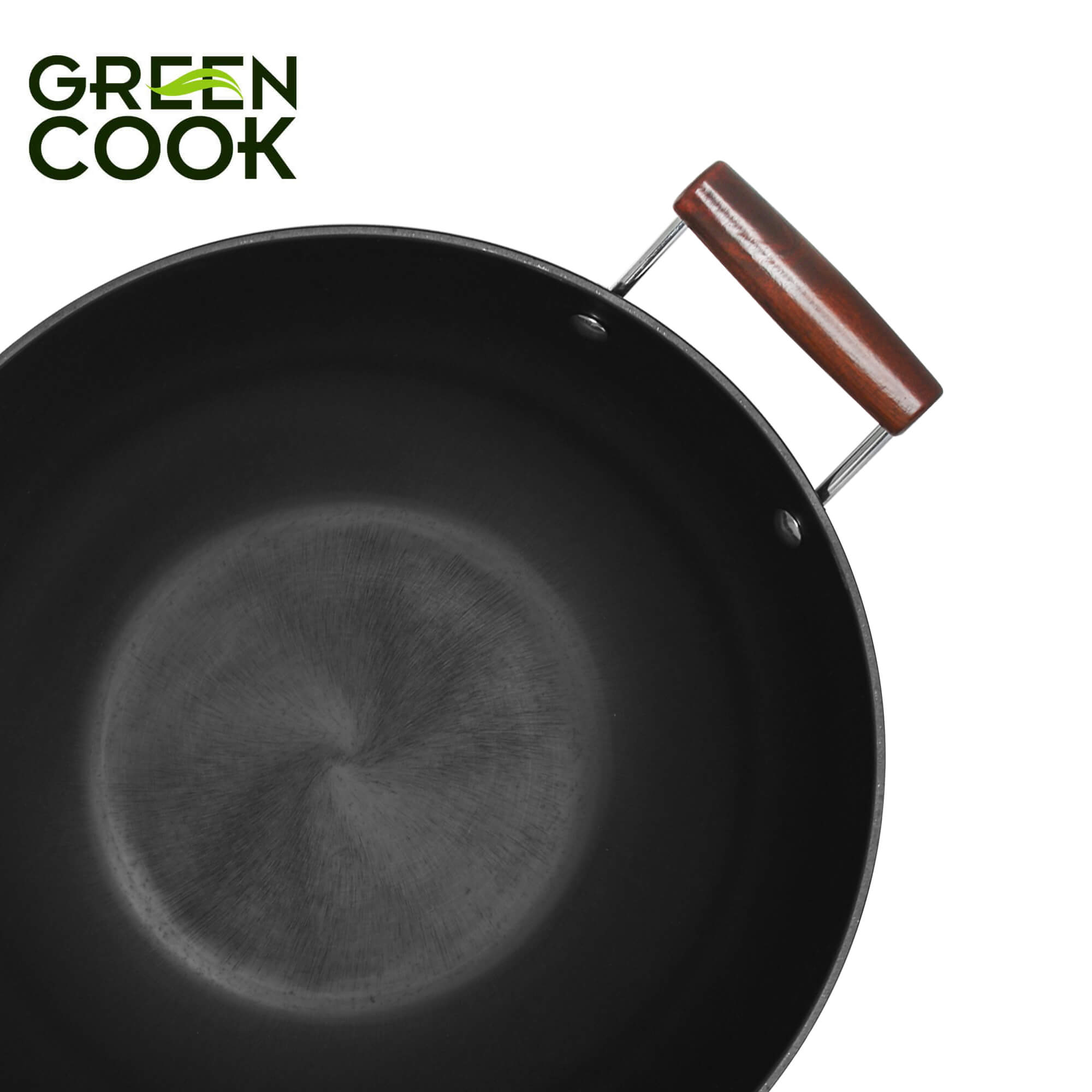Chảo xào thép sâu lòng Nitriding 34 cm Green Cook GCW01-34IH dùng được trên tất cả các loại bếp