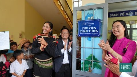 MartiDerm Việt Nam và H'Hen Niê khánh thành “Thư viện thân thiện” - lan tỏa văn hóa đọc cho trẻ em tại Đắk Lắk