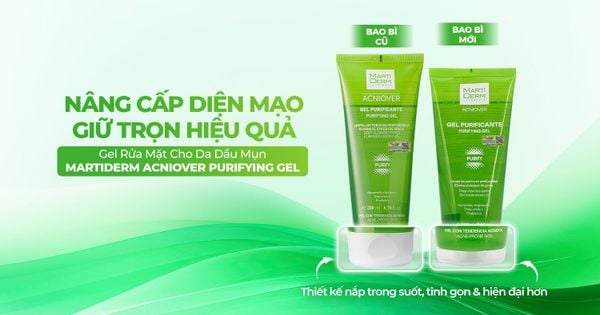 THÔNG BÁO VỀ VIỆC THAY ĐỔI BAO BÌ SẢN PHẨM GEL RỬA MẶT CHO DA DẦU MỤN - MARTIDERM ACNIOVER PURIFYING GEL