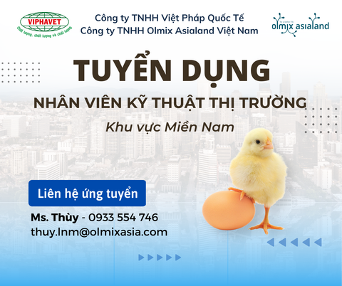 THÔNG BÁO TUYỂN DỤNG: NHÂN VIÊN KỸ THUẬT THỊ TRƯỜNG (THUỐC/VACCINE THÚ Y)