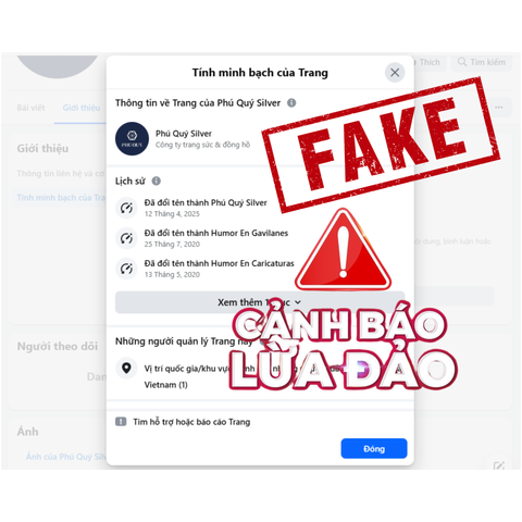 CẢNH BÁO PAGE LỪA ĐẢO mới xuất hiện