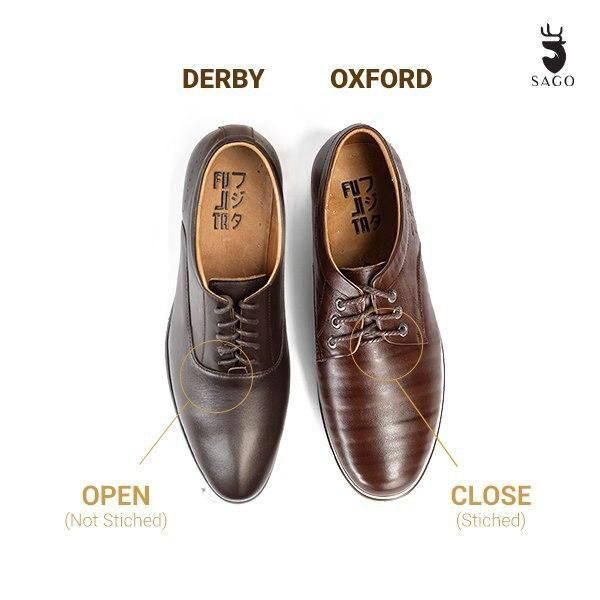 Phân biệt giày Oxford và giày Derby.