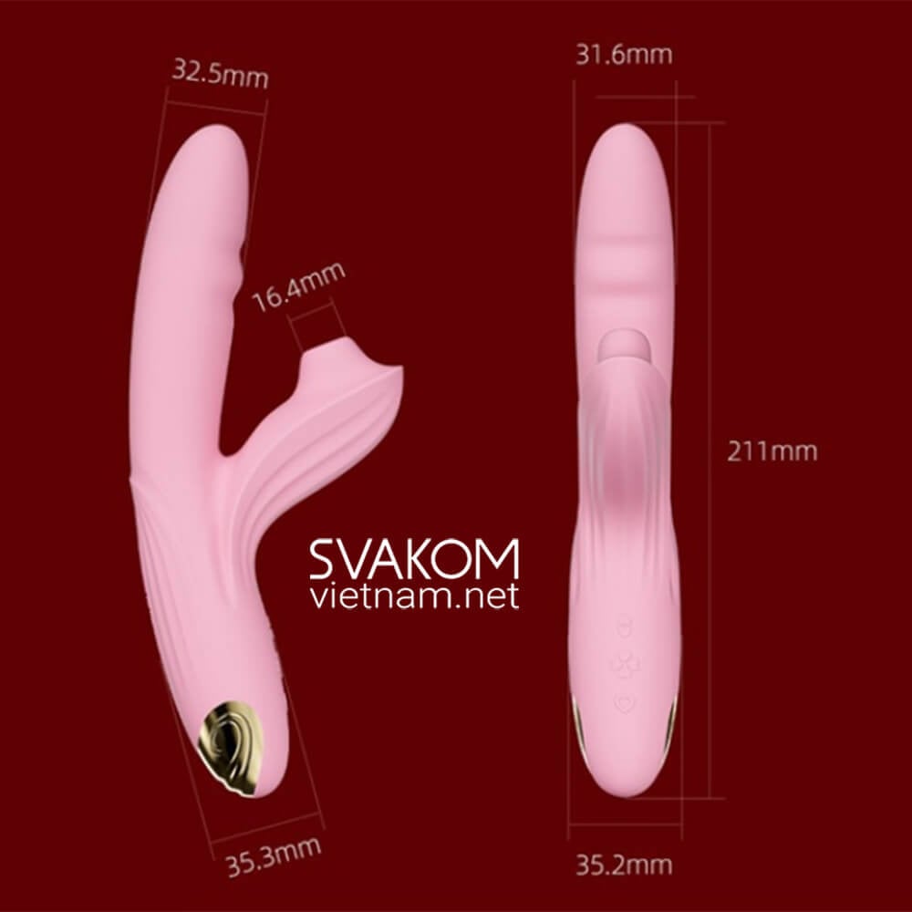 SVAKOM Frederica dương vật giả rung thụt bú hút sưởi ấm