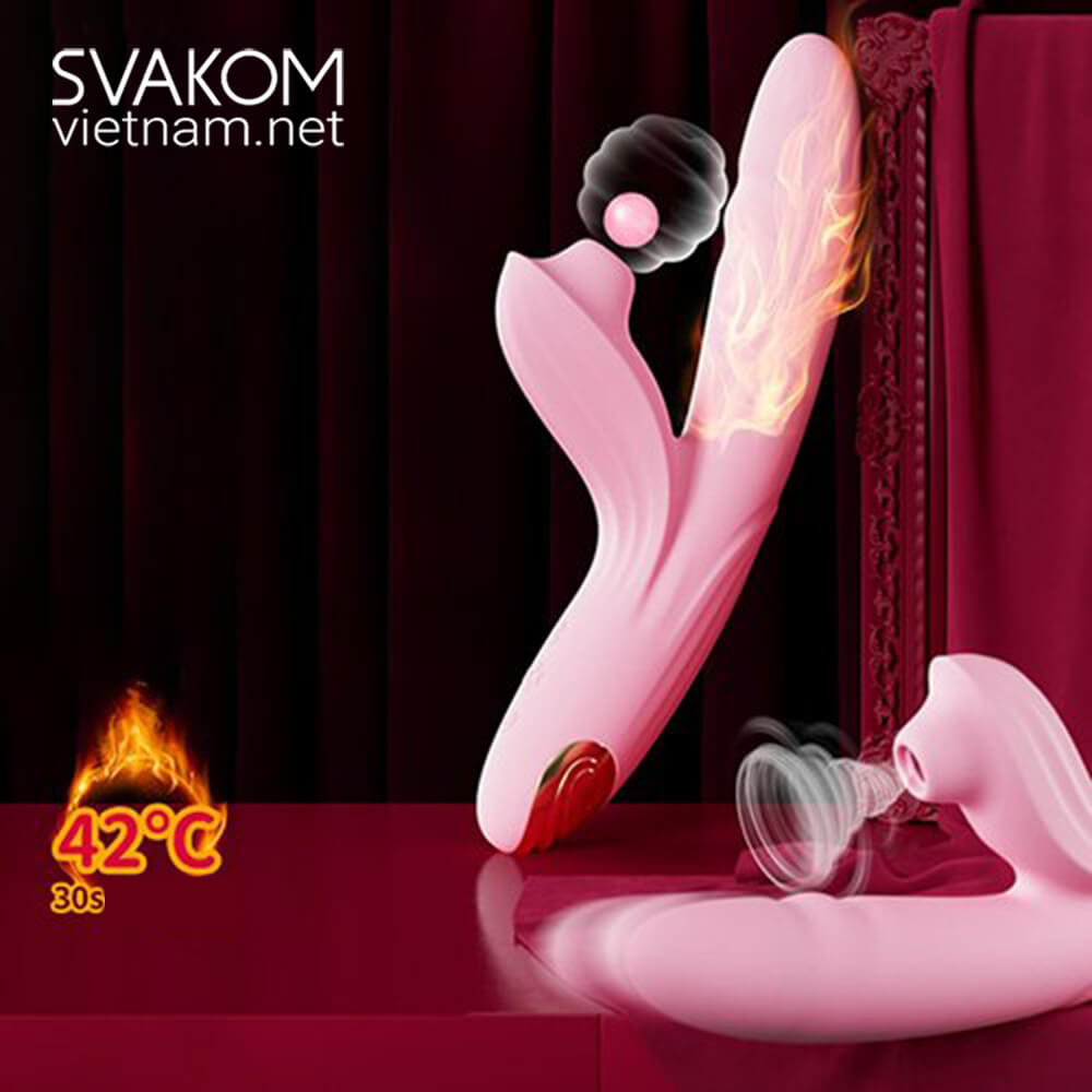 SVAKOM Frederica dương vật giả rung thụt bú hút sưởi ấm