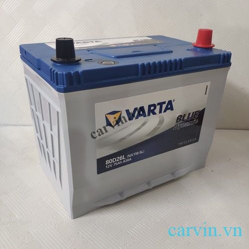 Bình ắc quy Varta 75Ah 80D26L | Ắc quy Varta 12v-75Ah Giá Tốt – Carvin