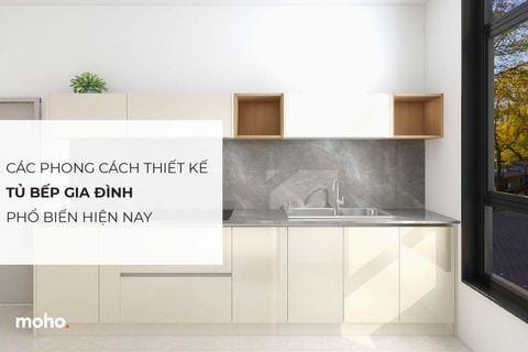 Các phong cách thiết kế tủ bếp gia đình phổ biến hiện nay