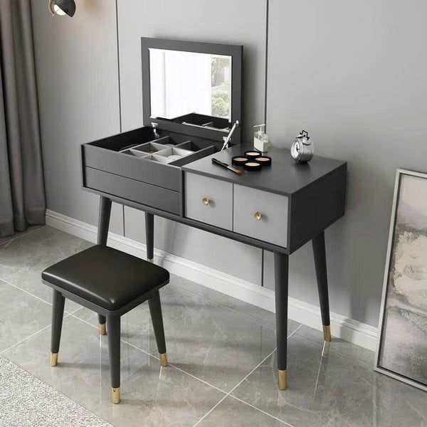 Bàn trang điểm kiểu dáng Hàn Quốc có gương gấp