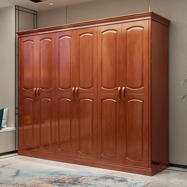 Mẫu tủ quần áo xoan đào màu nâu đỏ tự nhiên