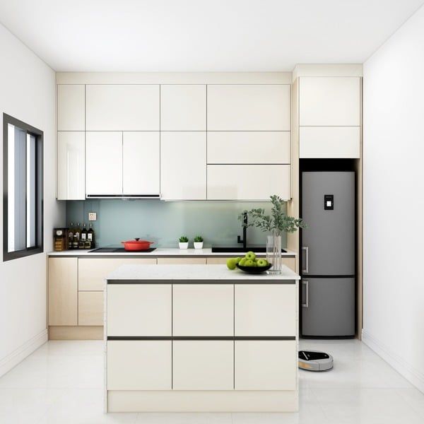 Mẫu tủ bếp tối giản với những đường nét tinh tế