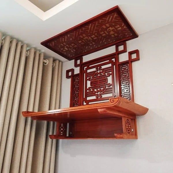 Mẫu bàn thờ treo tường thiết kế kiểu tân cổ điển