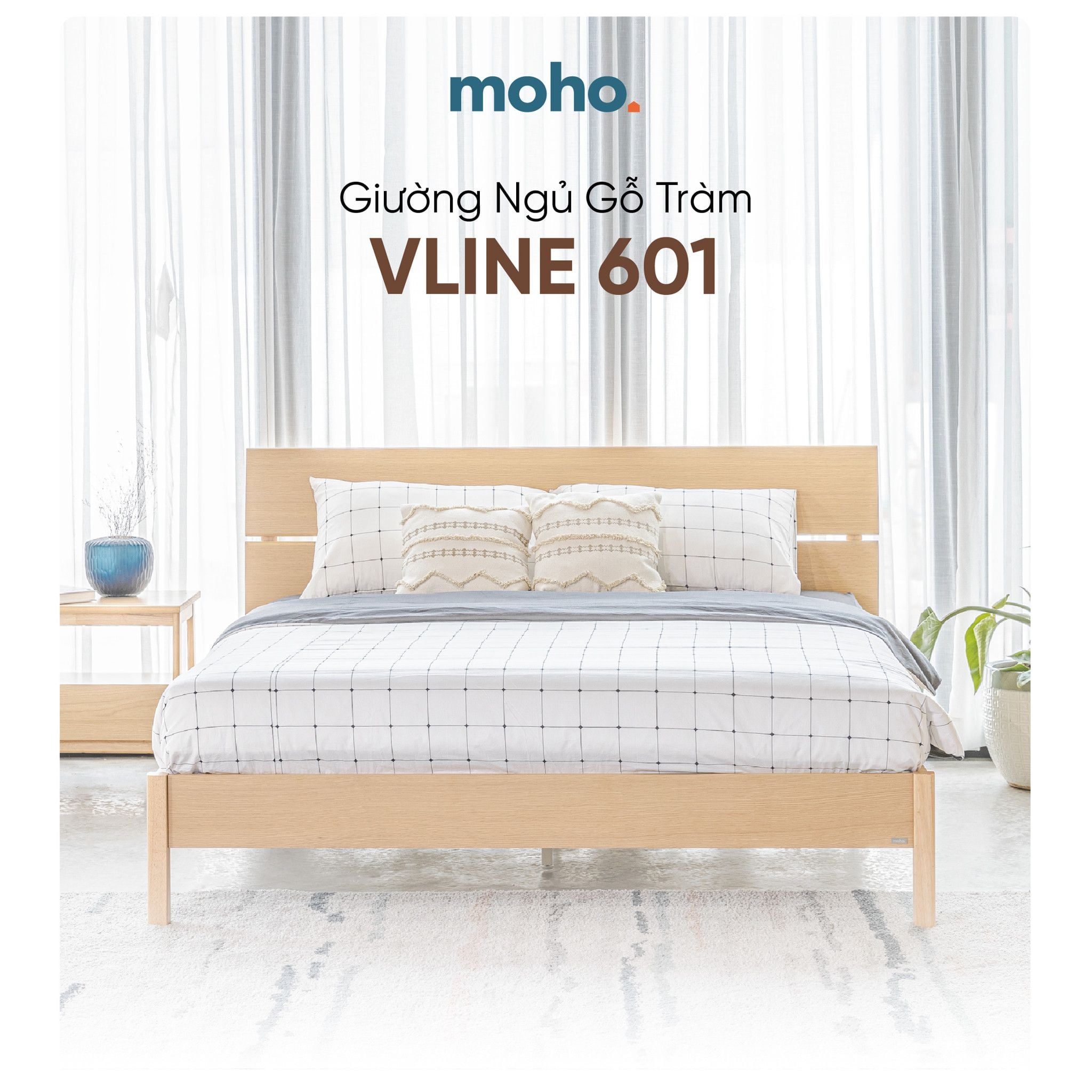 Giường Ngủ Gỗ MOHO VLINE 601 Nhiều Kích Thước