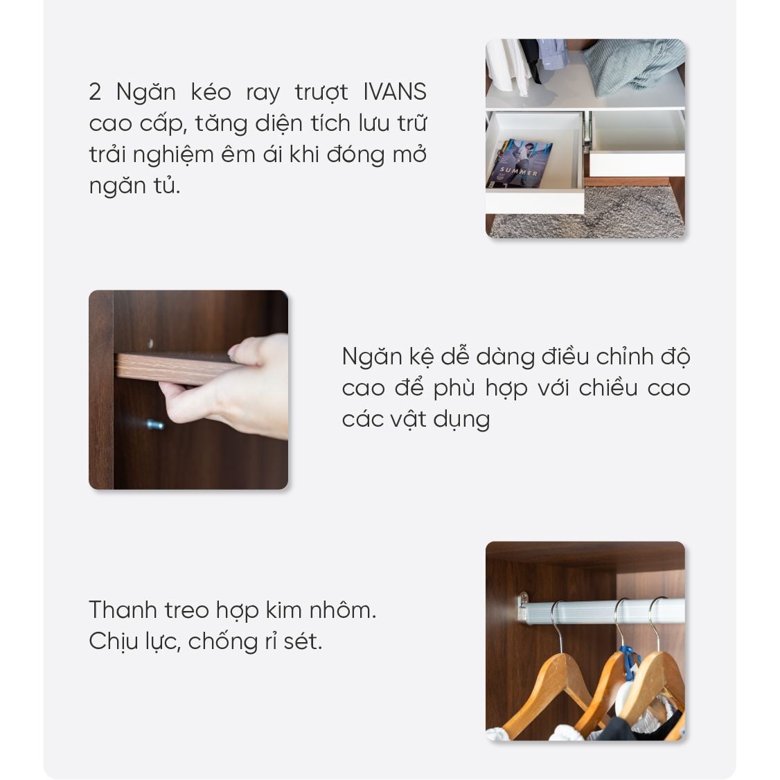 tủ quần áo vienna 4 cánh không tay nắm