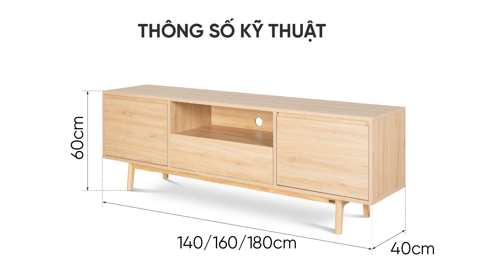 kích thước tủ tv oslo