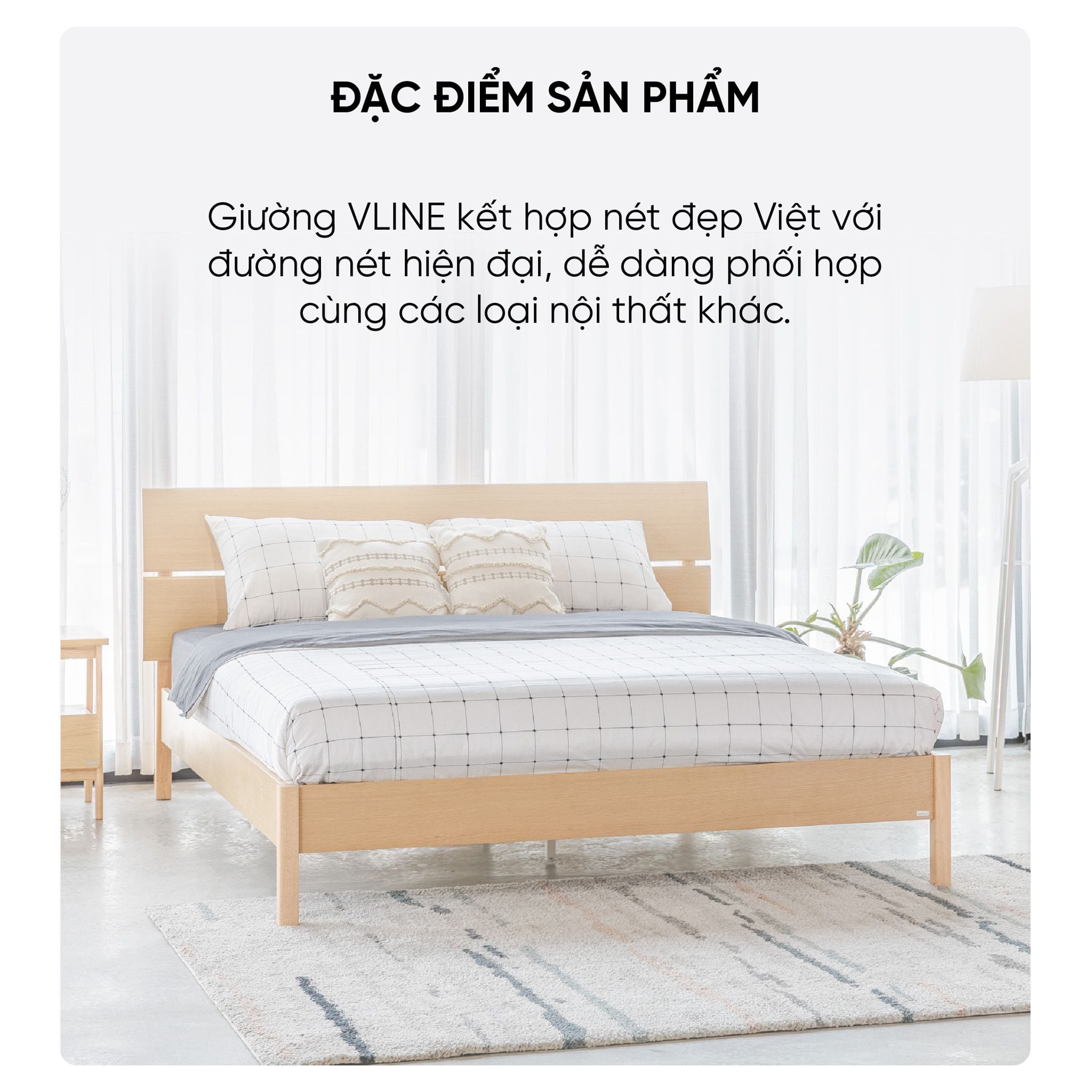 giường gỗ VLINE nat