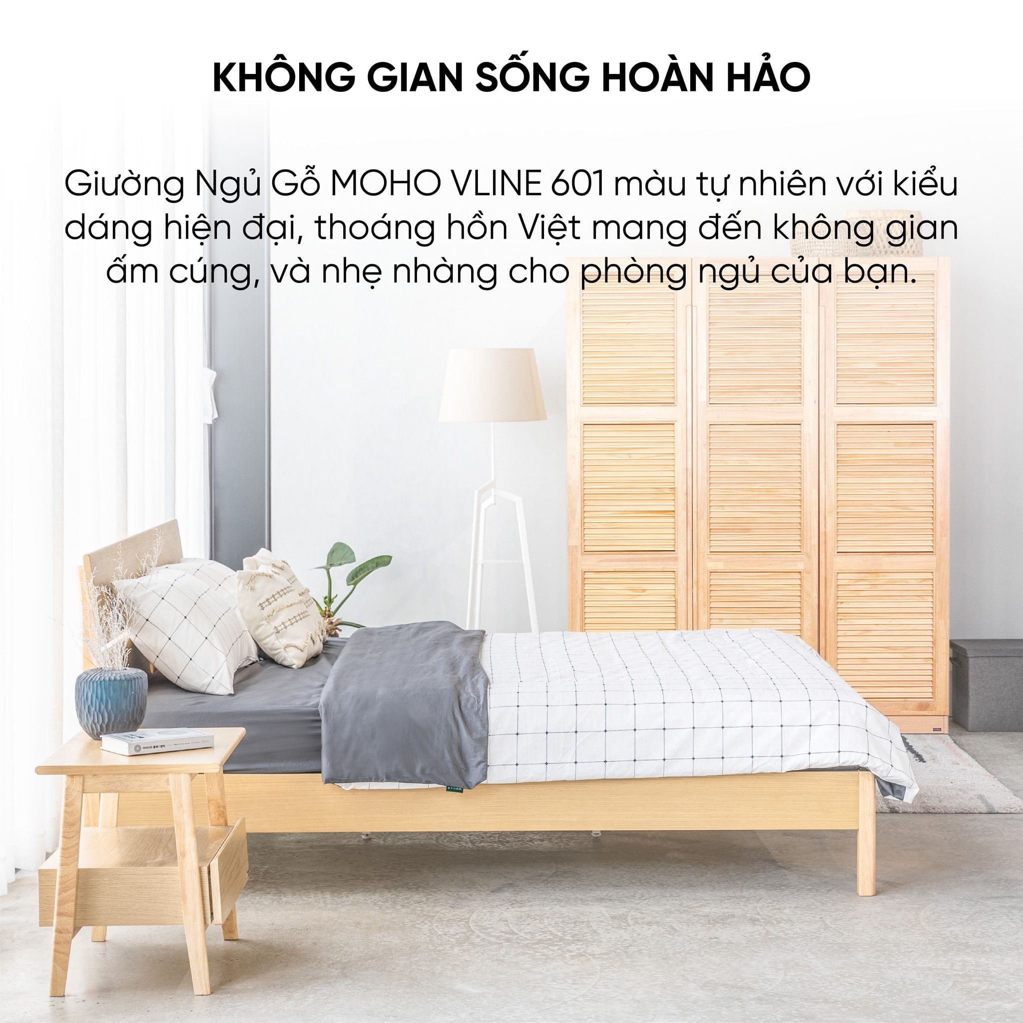 Giường Ngủ Gỗ MOHO VLINE 601 Nhiều Kích Thước
