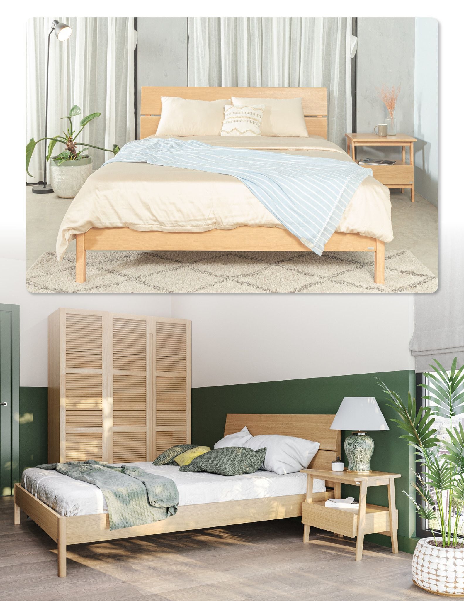 giường gỗ VLINE nat