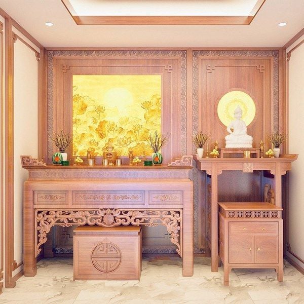 Bài trí vật phẩm trên bàn thờ