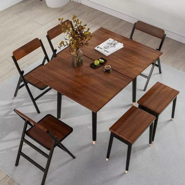Bộ bàn ăn thông minh xếp gọn kết hợp ghế
