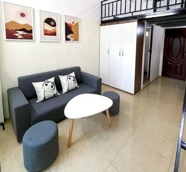 Bộ bàn ghế gỗ góc hình chữ I nhỏ gọn