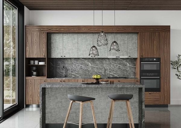 Tủ bếp căn hộ chung cư phong cách Industrial