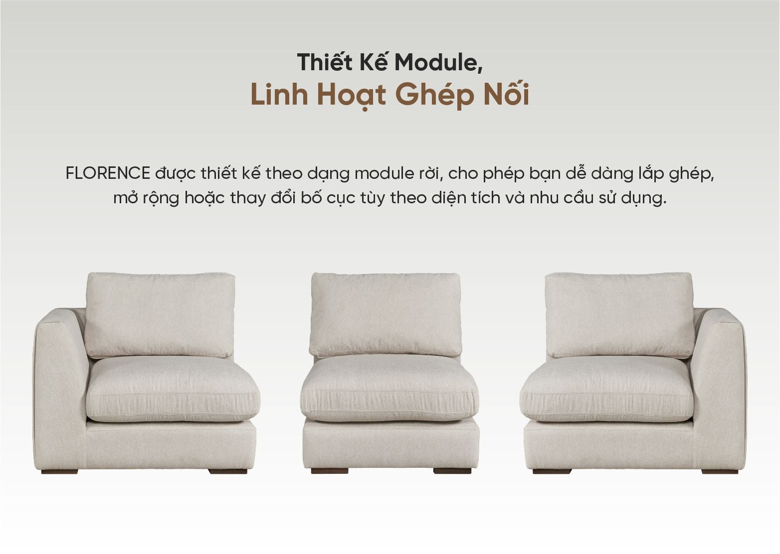 Ghế Sofa Băng 2m5 FLORENCE - – Sofa Phòng Khách Linh Hoạt, Sang Trọng