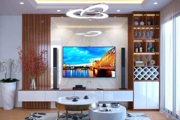Tham khảo mẫu vách kệ tivi tân cổ điển